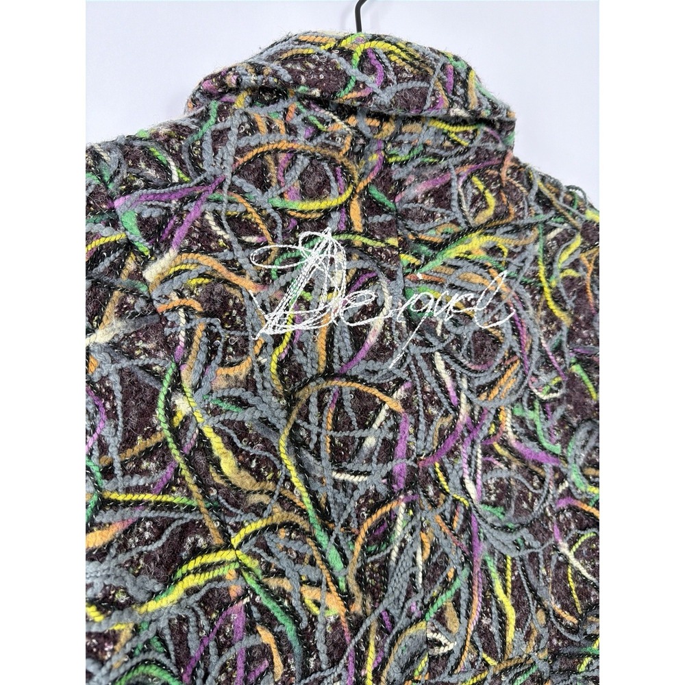 Desigual Textured Coat Womens EU 38 US Small Colorful Boho Abstract - Picture 9 of 14